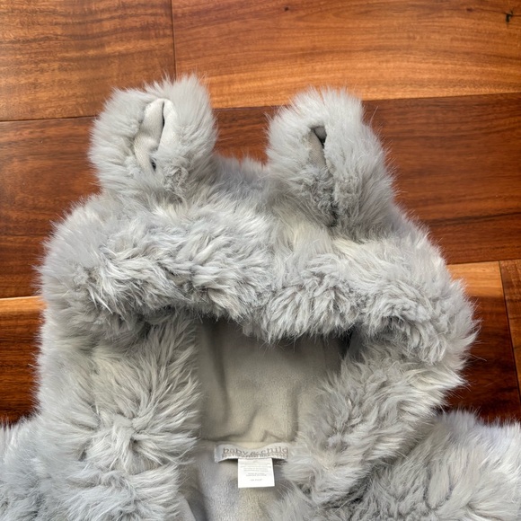 Restoration Hardware RH Baby Infant Luxe Fur Faux Grey Bunting Suit Warm 6 Month - Picture 7 of 11